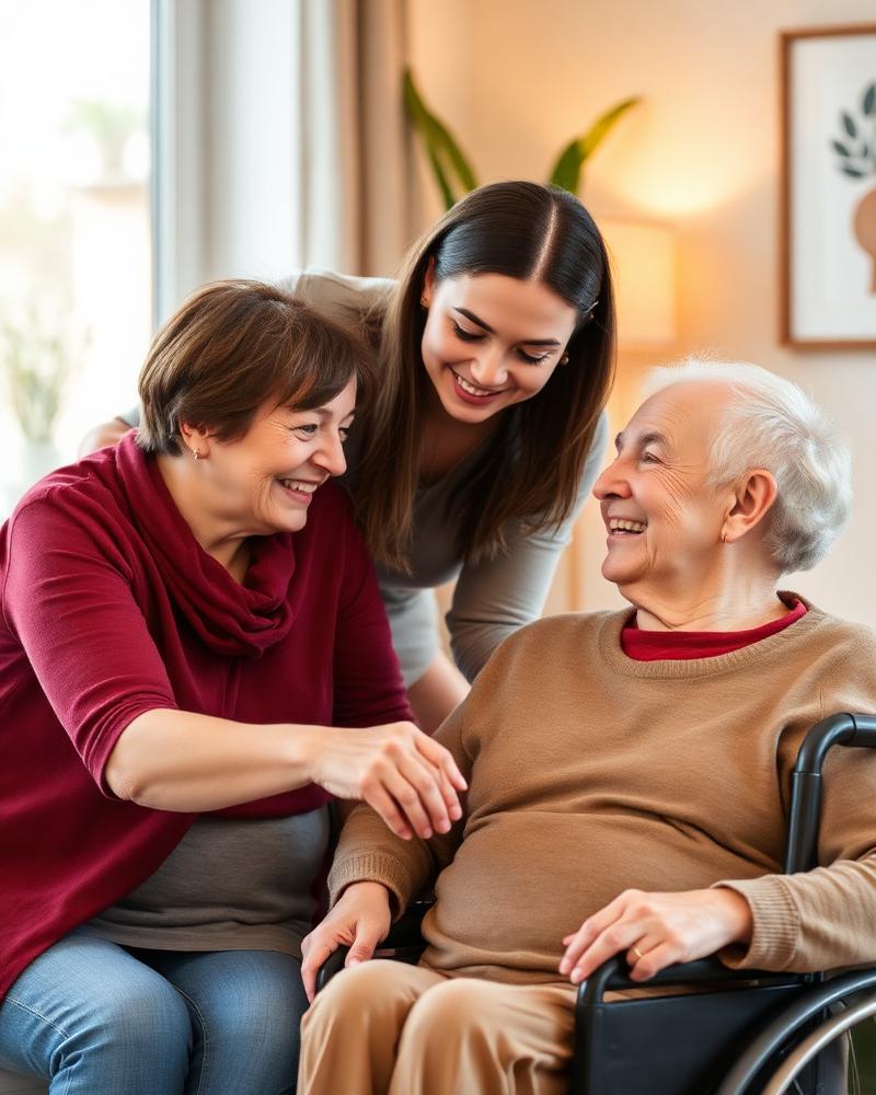 NewAura support worker with participant